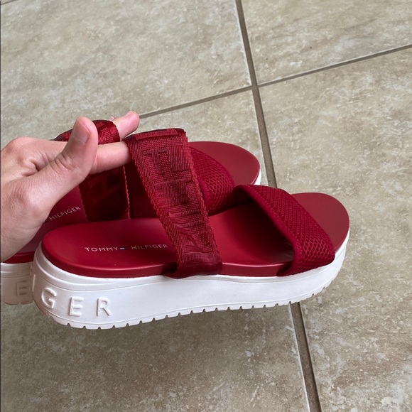 Tommy Hilfiger Red Slide Sandals - Picture 4 of 4